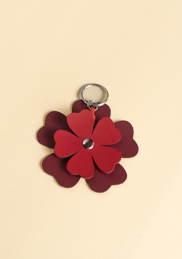 Llavero Flora - Borgoña y Rojo Lula Mena