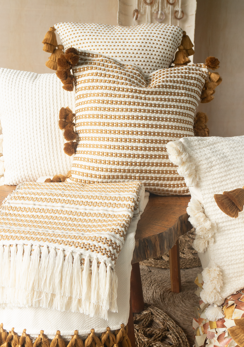 Handwoven Glow White and Copper Throw (Copy) Lula Mena