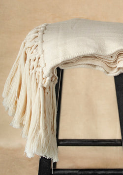 Macrame Natural Cotton Throw Lula Mena