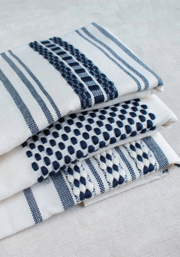 Handwoven Blue Set of Kitchen Towels Lula Mena