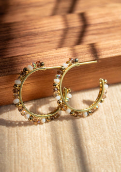 Golden Hoop & Crystals Earrings: Mixed Lula Mena