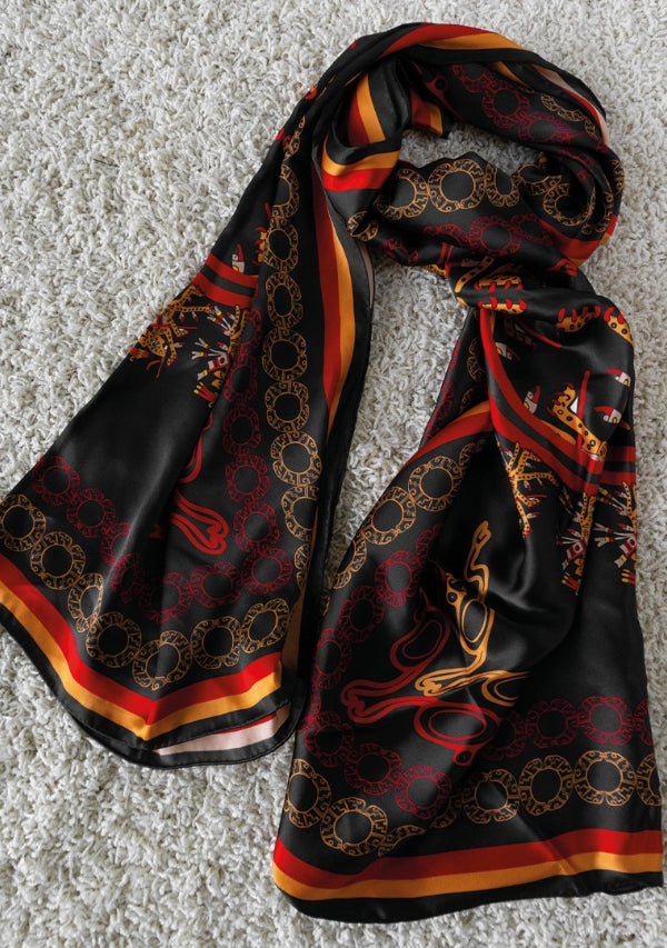 Handwoven Black Copador Ceramic Silk Scarf Lula Mena