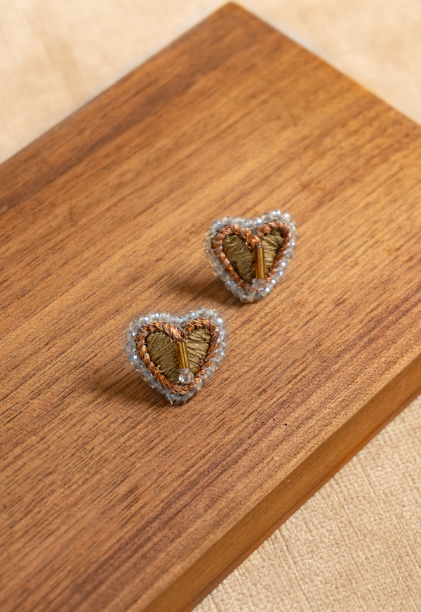 Mini Clover Heart Studs Lula Mena