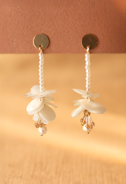 “Ocean Bloom” Handcrafted Pearl Cascade Earrings Lula Mena