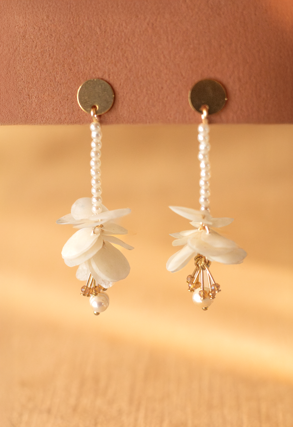 “Ocean Bloom” Handcrafted Pearl Cascade Earrings Lula Mena