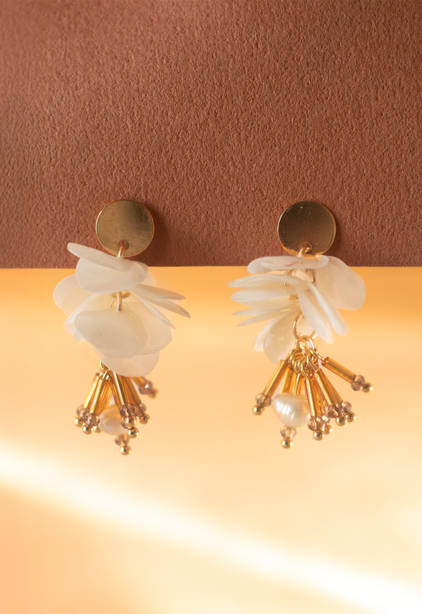 Golden Coral Handcrafted Earrings (Copy) Lula Mena
