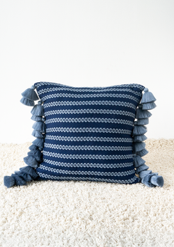 Handwoven Gray Flower Chain Pillow (Copy) Lula Mena