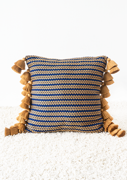 Handwoven Copper Flower Chain Pillow
