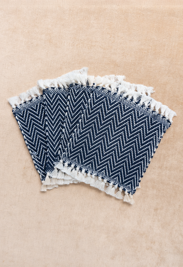 Handwoven Arrow Blue Coasters (set of four) Lula Mena