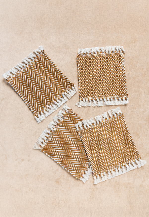 Handwoven Arrow Copper Coasters (set of four) Lula Mena