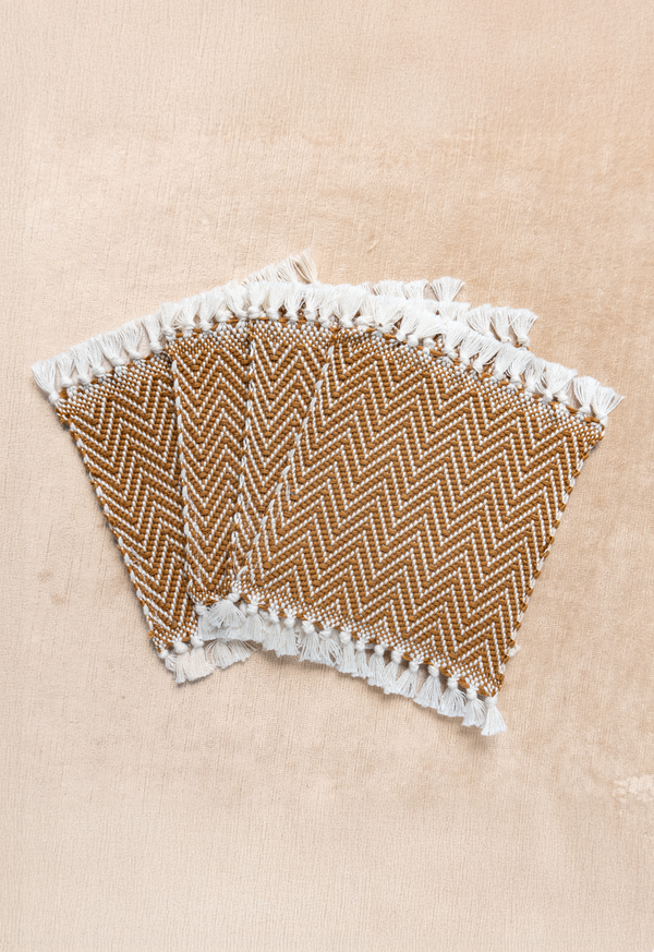 Handwoven Arrow Copper Coasters (set of four) Lula Mena