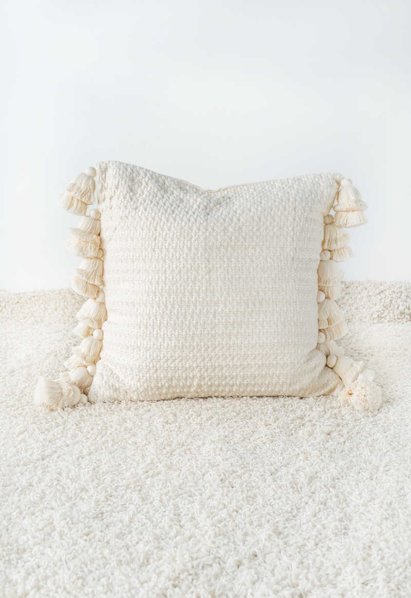 Handwoven White Double Chain Pillow (Copy) Lula Mena