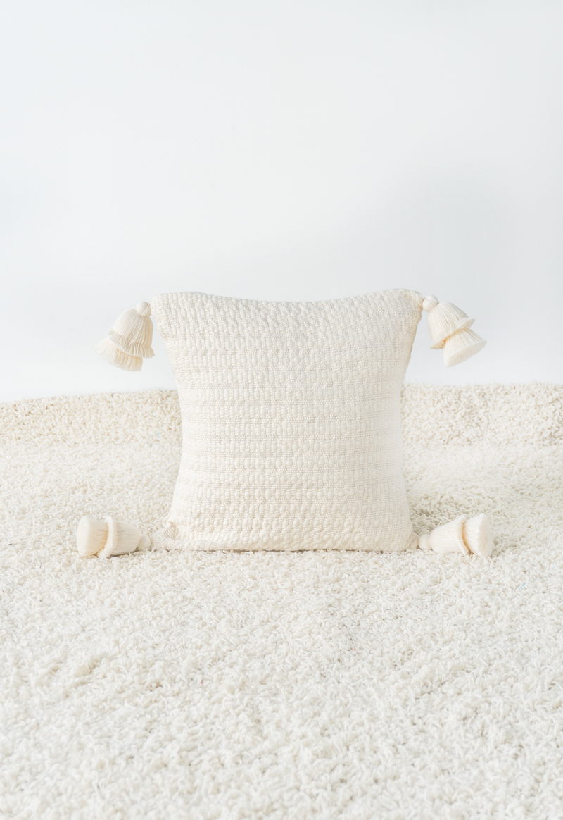 Handwoven White Double Chain Pillow (Copy) Lula Mena