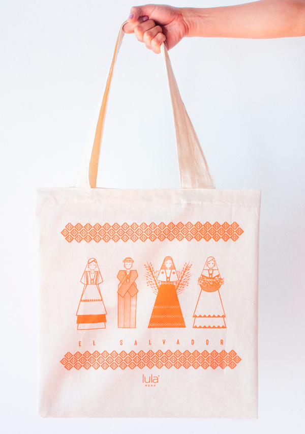 Salvadoran Heritage Tote: Orange Lula Mena