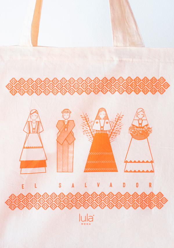 Salvadoran Heritage Tote: Orange Lula Mena