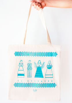 Salvadoran Heritage Tote: Blue Lula Mena