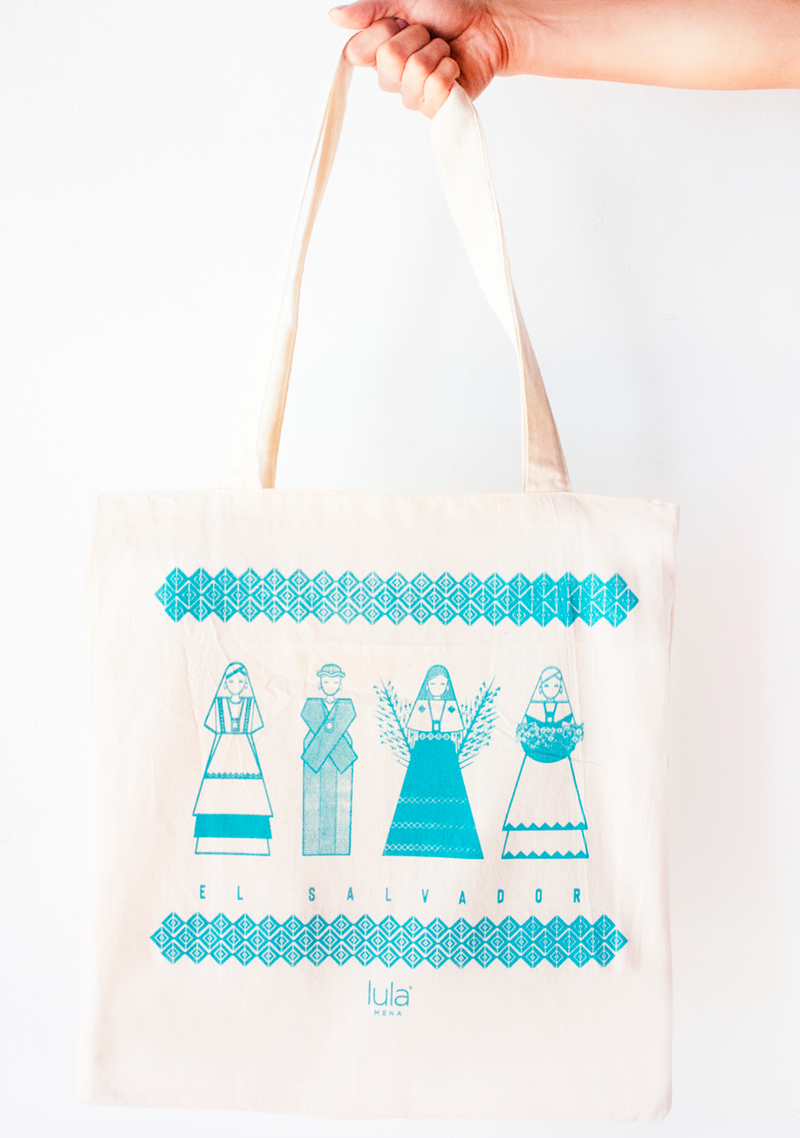 Salvadoran Heritage Tote: Blue Lula Mena