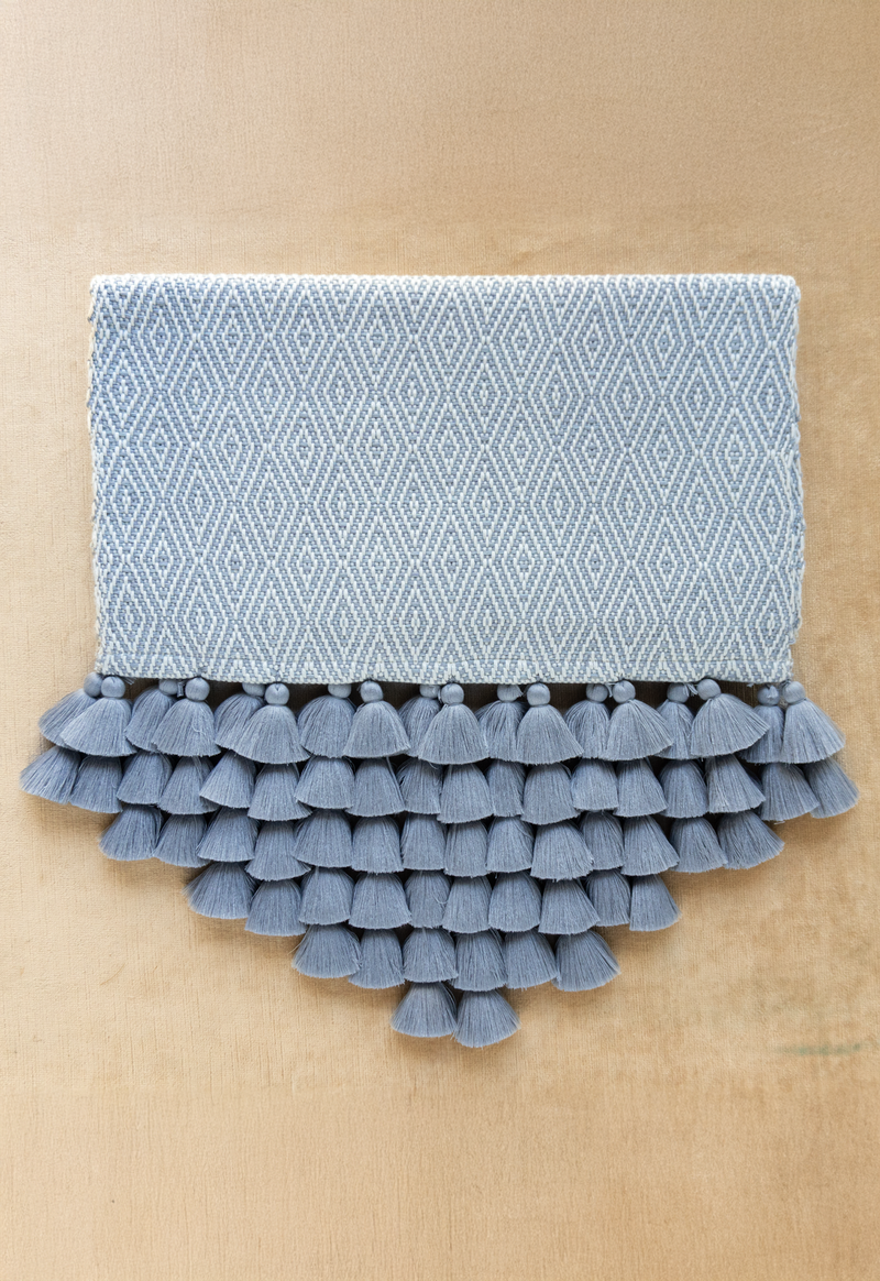 Handwoven Oval Light Gray Table Runner Lula Mena