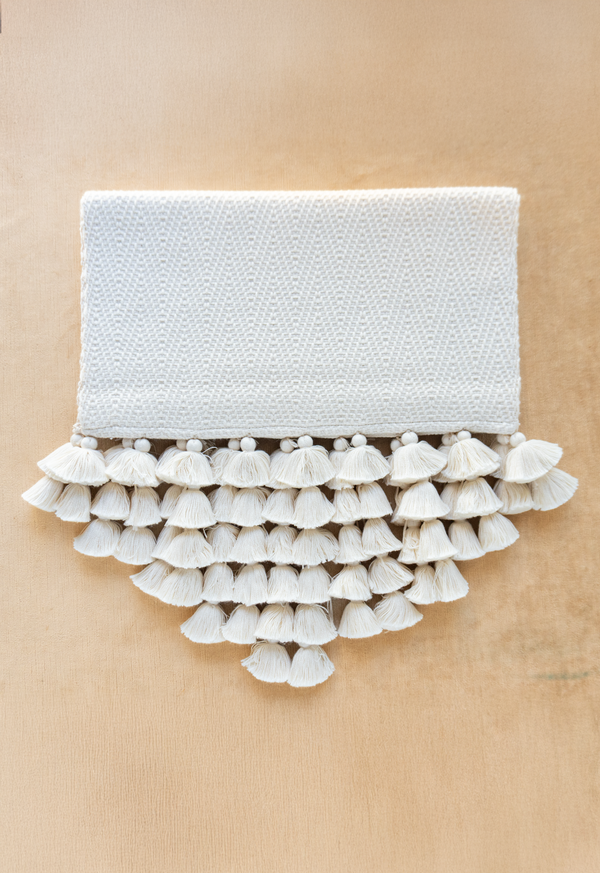 Handwoven Arrow Nude White Table Runner Lula Mena