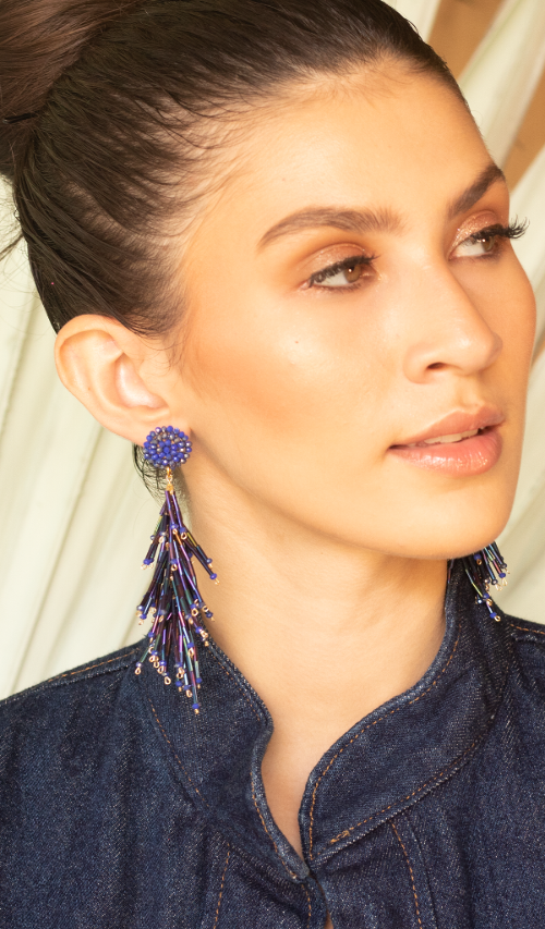 Blue-Toned Cascade Earrings Lula Mena