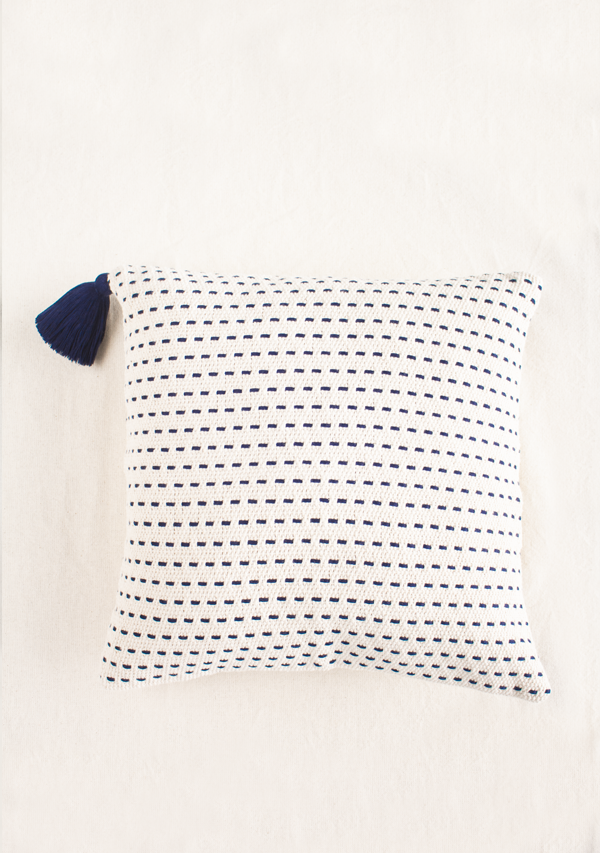 Handwoven Blue Point Pillow Lula Mena