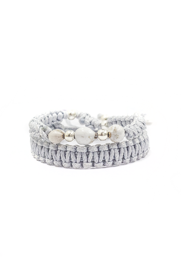 Macrame Grey Duo Bracelets Lula Mena