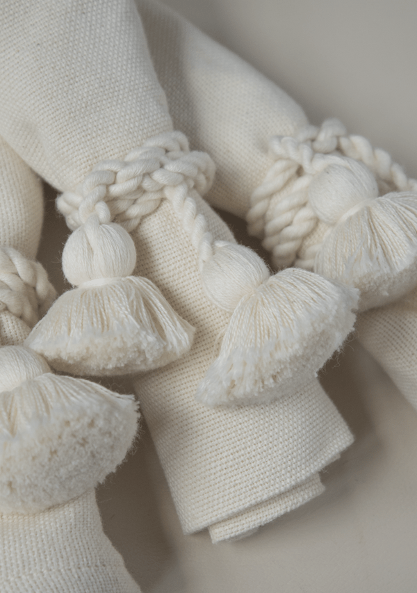 Cotton Napkins + Natural Napkin Rings (Set of 4) Lula Mena
