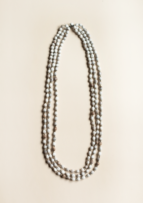 Three Rows St. Peter's Tears Necklace Lula Mena
