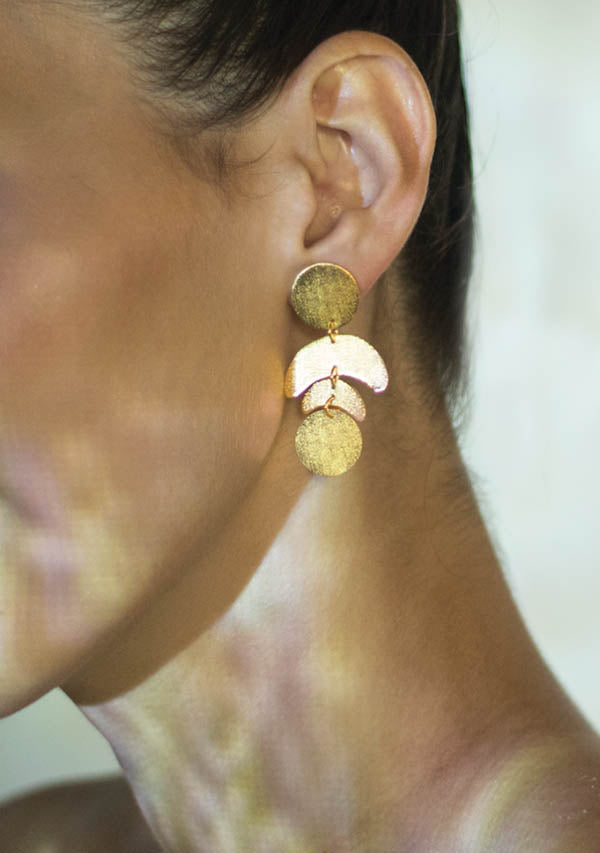 Crescent Gold Moon Earrings Lula Mena